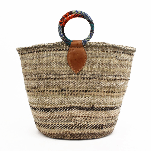 ケナナ羊毛ウールサイザルバッグ9インチ カンガリングハンドル