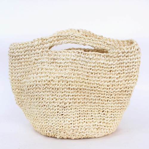 【SALE】サイザルかぎ編みバッグ 続きハンドル 9インチ 生成　@5300→4000→3500円