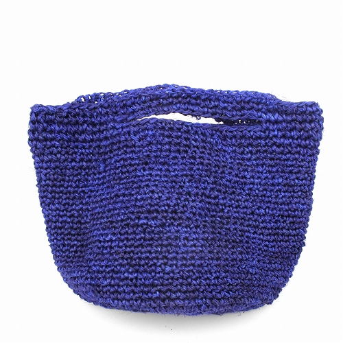 【SALE】サイザルかぎ編みバッグ 続きハンドル 9インチ 濃紺　@5300→4000→3500円