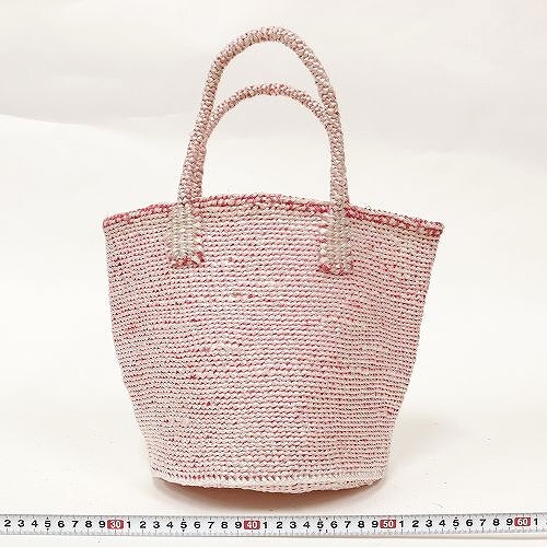 プラスチックサイザルバッグ9インチ共手　クリアピンク 18SS一点 @6200→4960円