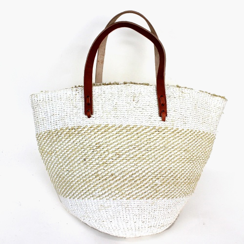 【SALE】プラスチックサイザル丸底 平革ハン ミックス 白プラx生成サイ @4800→4000