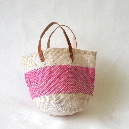 プラスチックサイザルバッグ丸底平革ハンミックスクリアxピンク19SS一点 4800→3840円