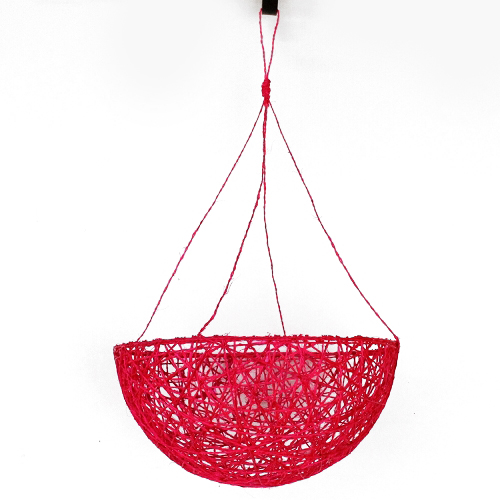 【SALE】サイザルハンギングかご 大 ピンク @4500→3000