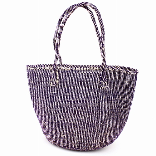 アクリルxサイザルバッグ10インチ共手 ミックス 紫