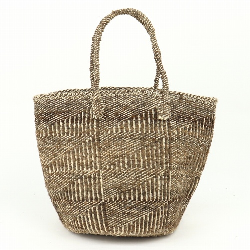 羊毛サイザルバッグ共手10x12 フラッグ 焦げ茶