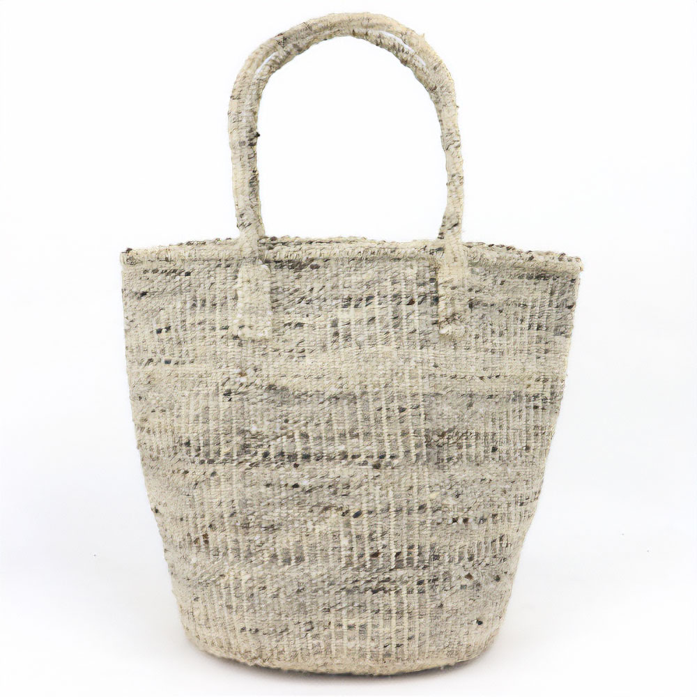 羊毛サイザルバッグ共手10x12 フラッグ ミックスグレー