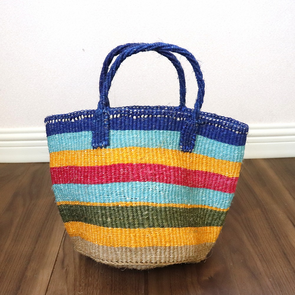 アップサイクルサイザルバッグ共手9インチ _2401 一点物