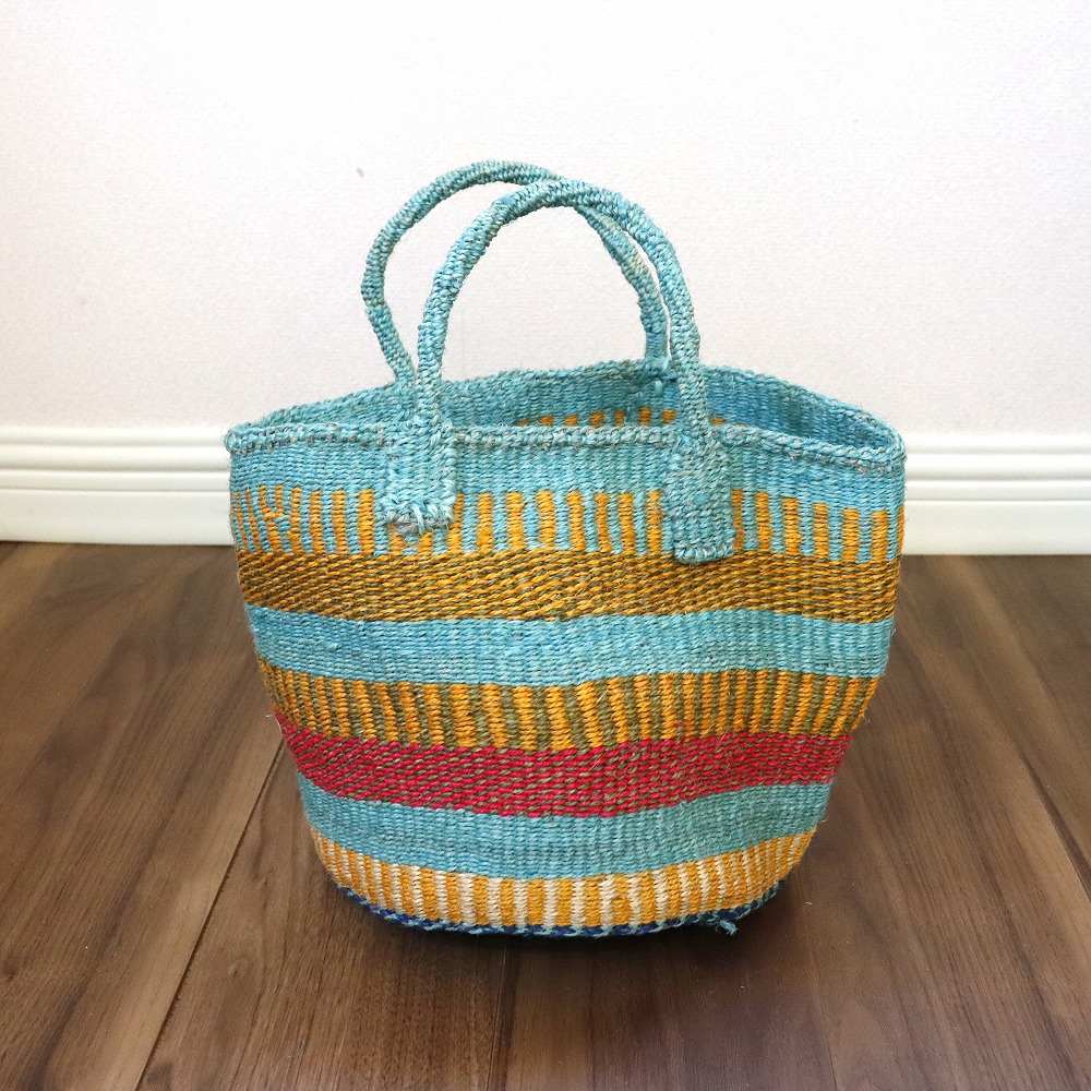 アップサイクルサイザルバッグ共手9インチ _2402 一点物