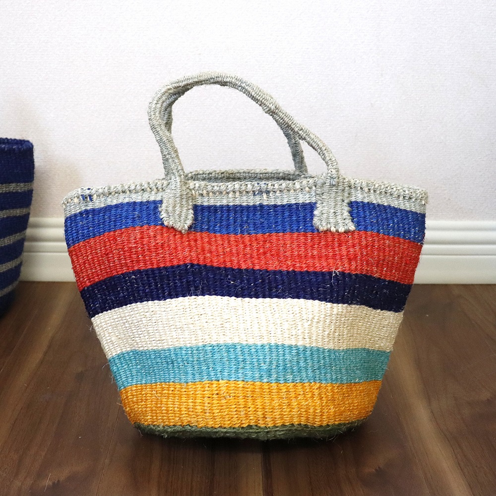 アップサイクルサイザルバッグ共手9インチ _2409 一点物