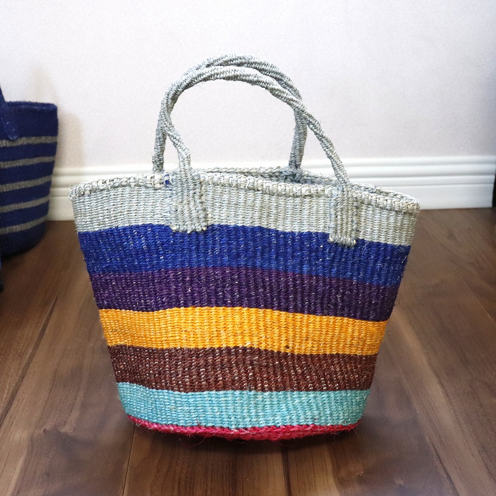 アップサイクルサイザルバッグ共手9インチ _2413 一点物