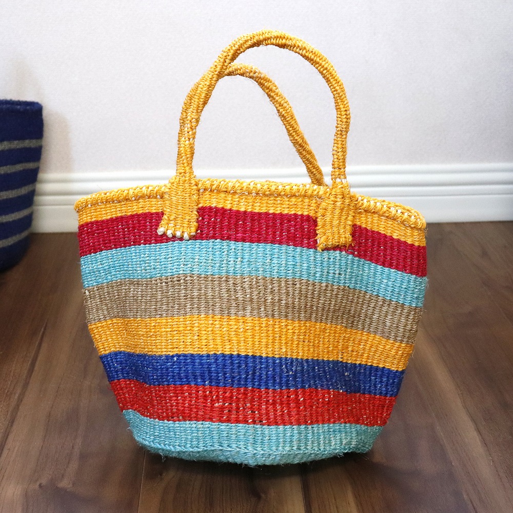 アップサイクルサイザルバッグ共手9インチ _2414 一点物