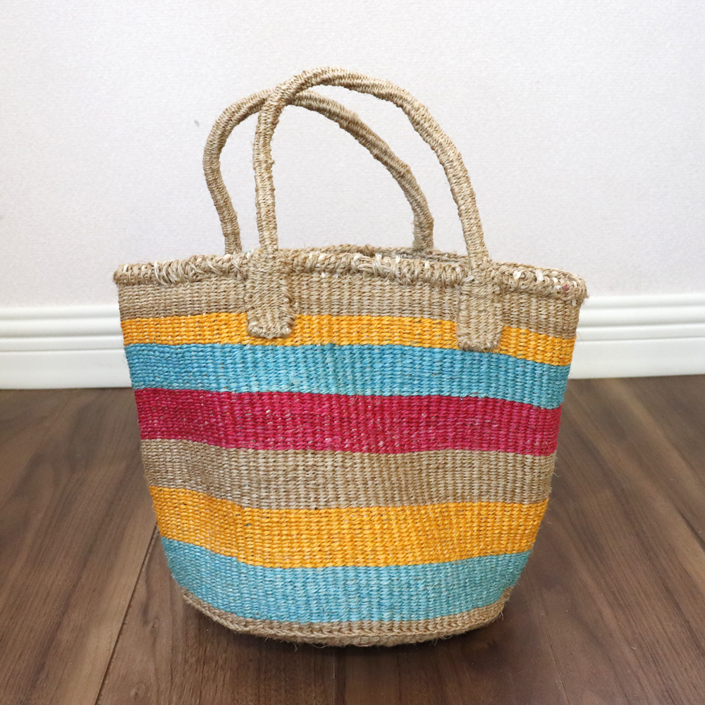 アップサイクルサイザルバッグ共手9インチ _2417 一点物