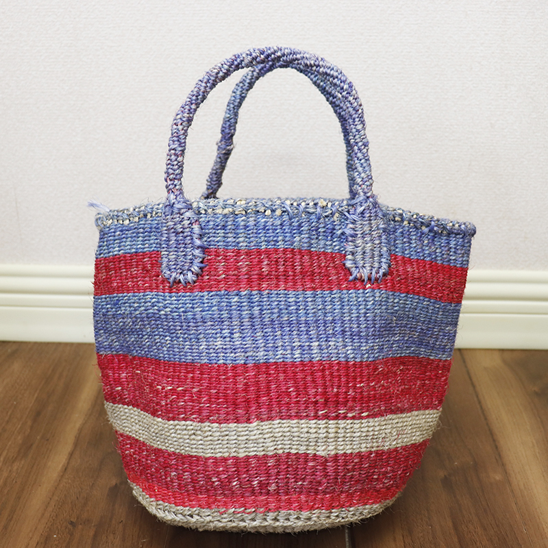 アップサイクルサイザルバッグ共手9インチ 一点物_2421