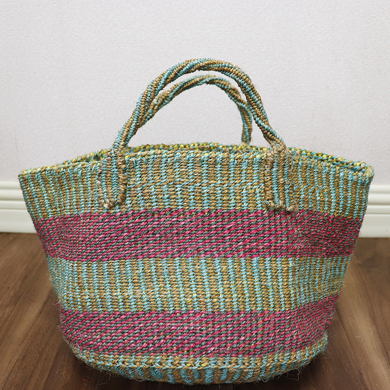 アップサイクルサイザルバッグ共手12x8 一点物_2442