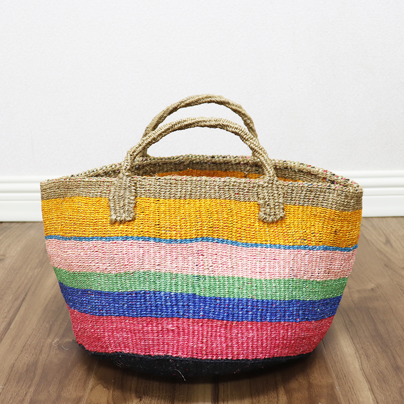 アップサイクルサイザルバッグ共手12x8 一点物_2504