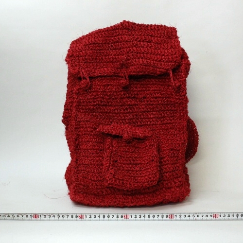 サイザルかぎ編みリュック 赤19SS一点 14000→11200円