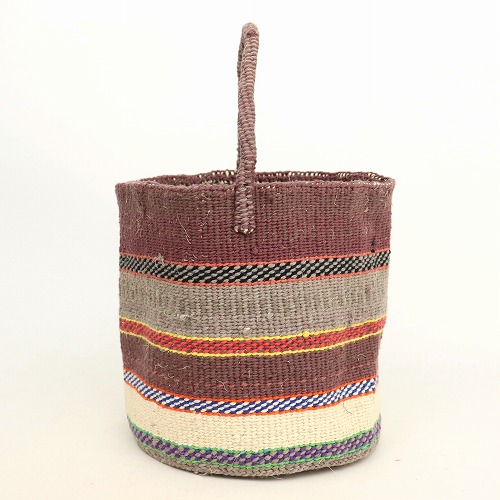 アップサイクルオーガニックコットンサイザルバッグ9インチ ワンハンドル