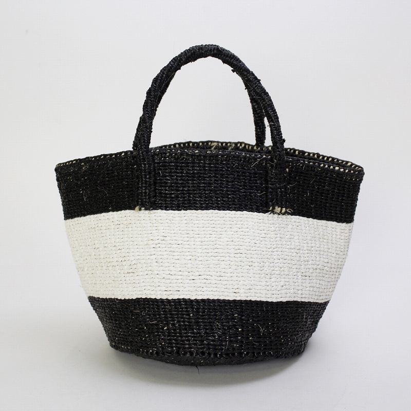 プラスチックサイザルバッグ8x7 白帯 黒