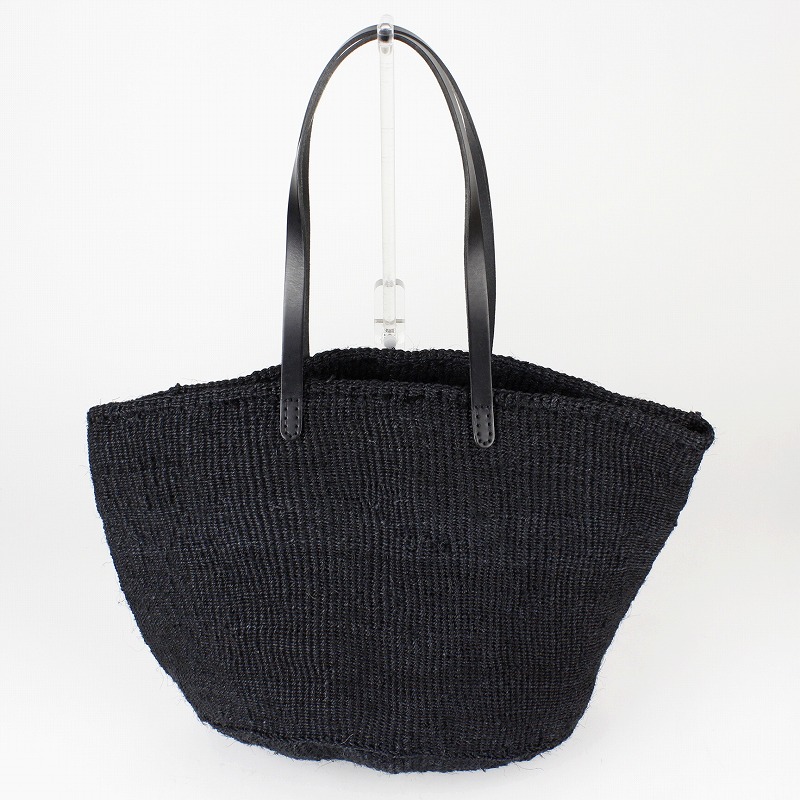 サイザルバッグ12インチ 平細革ハンドル黒 黒