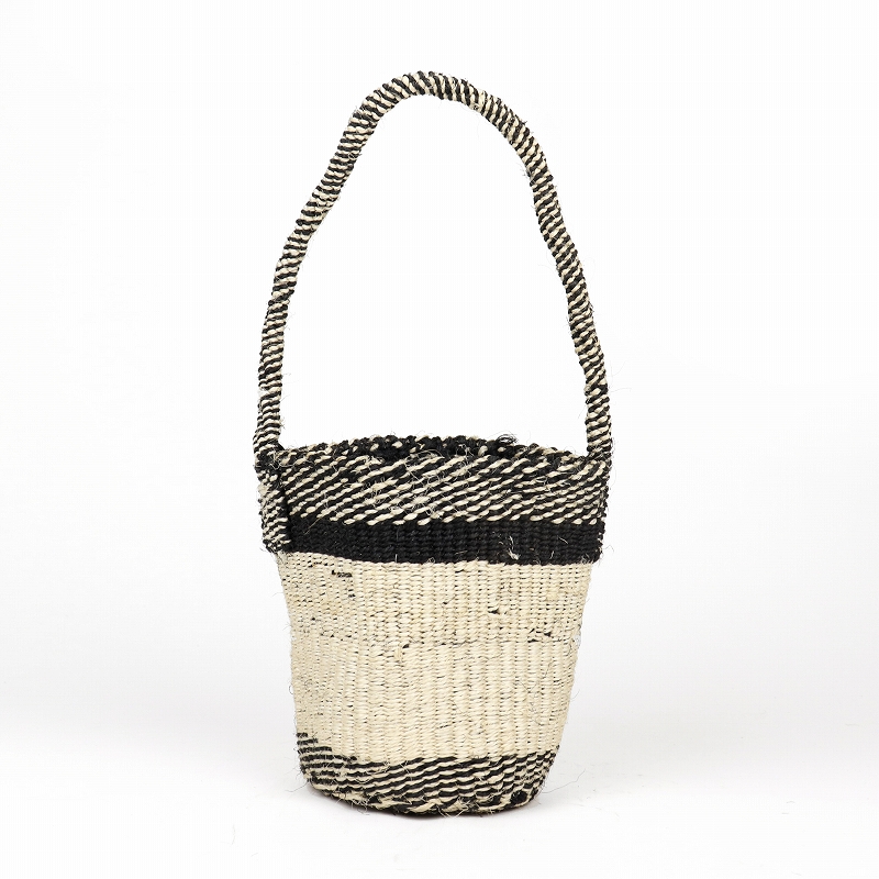 サイザルバッグ5x7 サイザルワンハンドル ミックスストレート 黒