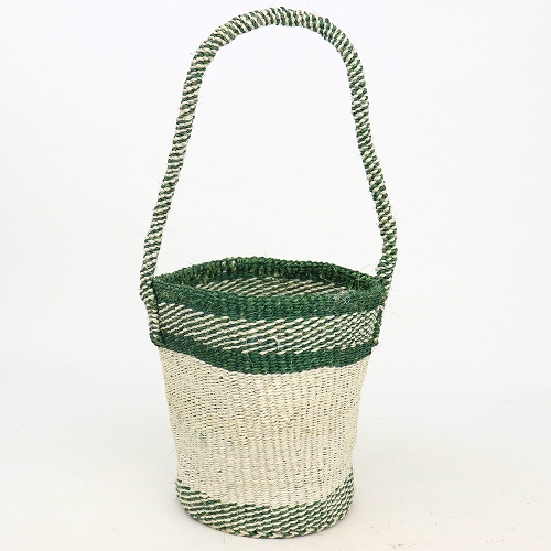 サイザルバッグ5x7 サイザルワンハンドル ミックスストレート オリーブ