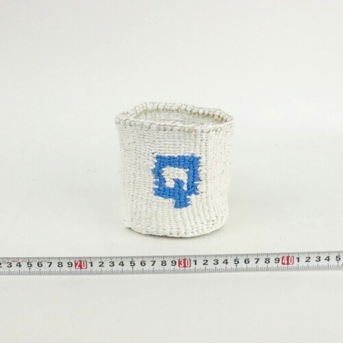 プラスチックサイザルかご4x4x5 Q 白xサックス 20SS一点 @2800→2240円