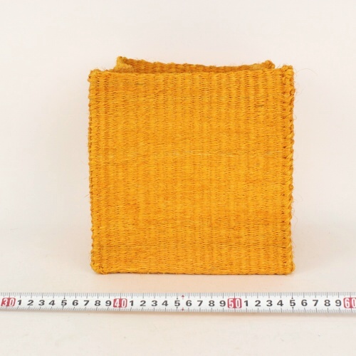 サイザルかご8インチ マット編みキューブ オレンジ 20SS一点 @4800→3840円