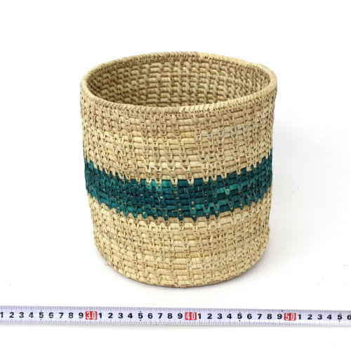 ダダーブ 椰子水草かご ボーダー 生成x緑 21SS一点 @8500→6800