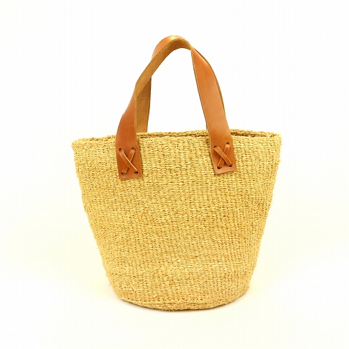 バオバブバッグ9インチ 平革ハンドル茶