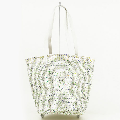 アップサイクルサイザルバッグ 白ペイントハンドル マルチホワイト