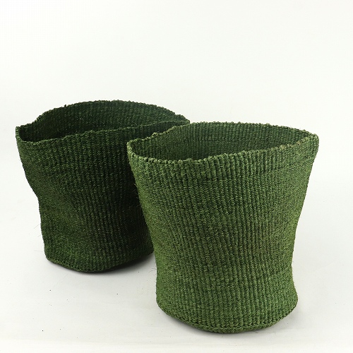 サイザルインテリアかご ボタニカルグリーン