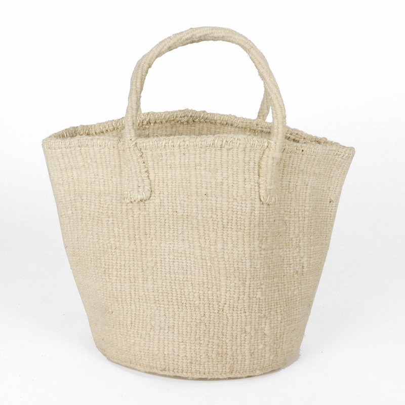 オール羊毛サイザルバッグ9インチ共手 生成