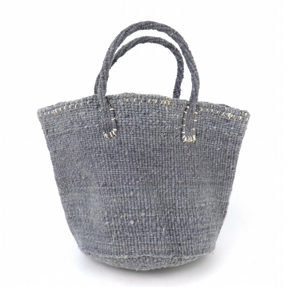 オール羊毛サイザルバッグ9インチ共手 ダークグレー