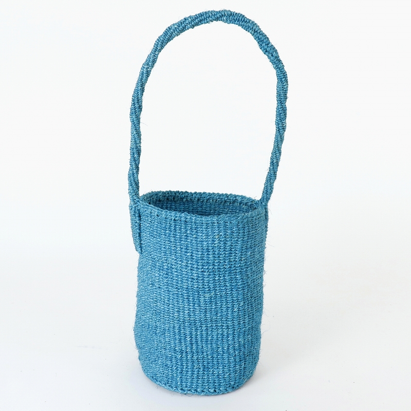 サイザルバッグ5x7 一本ハンドル ターコイズ