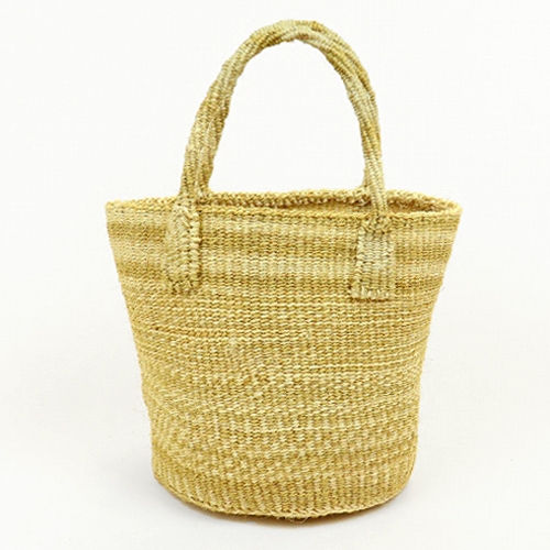 草木染サイザルバッグ8インチ タイダイ 生成x黄
