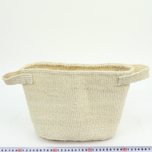 サイザルかご楕円底10x6x8 サイザル平ハンドル 生成 21SS一点 @7000→5600