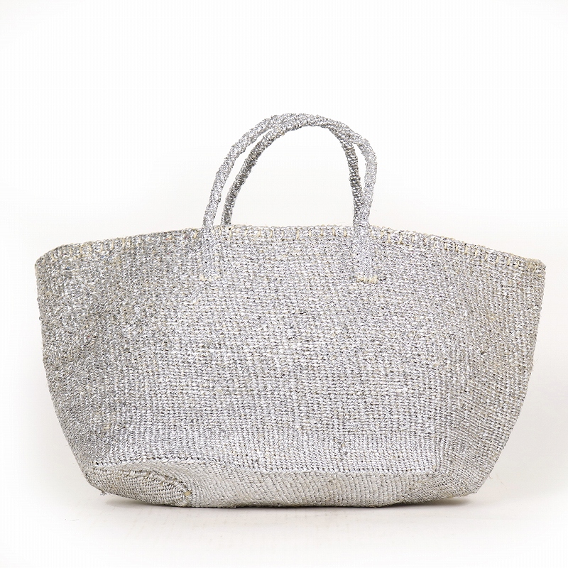 プラスチックサイザルバッグ四角底14x7x9共手 プラチナ