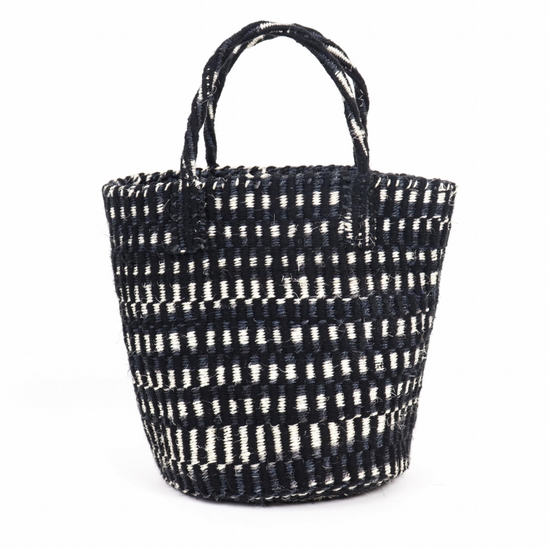 アクリルタイダイサイザルバッグ8x9共手 スタンディング 生成黒x黒アクリル