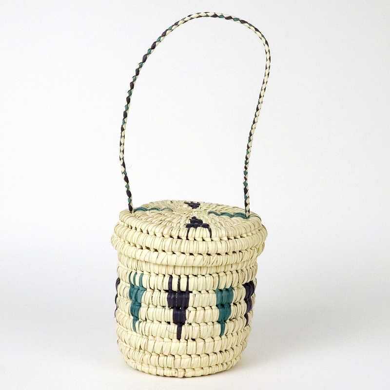 トゥルカナワインバスケット 柄あり 青