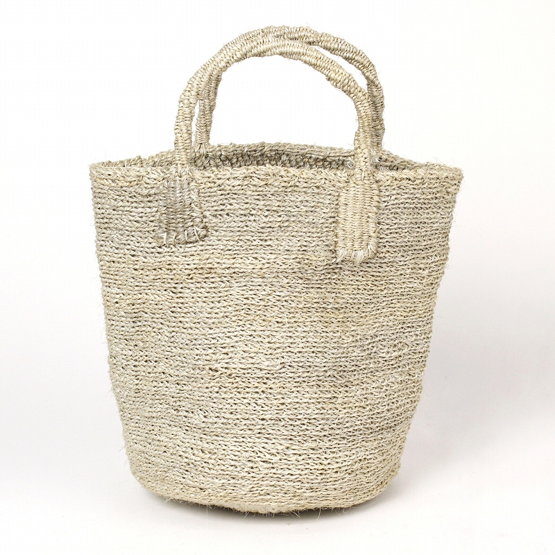 サイザルバッグ共手8x10 ムツリマ編み チャコールグレー