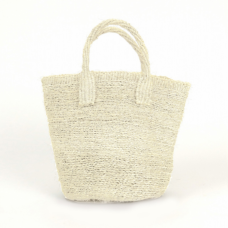 サイザルバッグ共手6x8 ムツリマ編み 生成