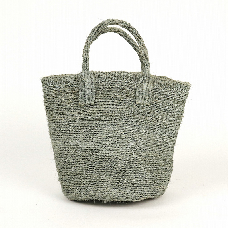 サイザルバッグ共手6x8 ムツリマ編み グレー