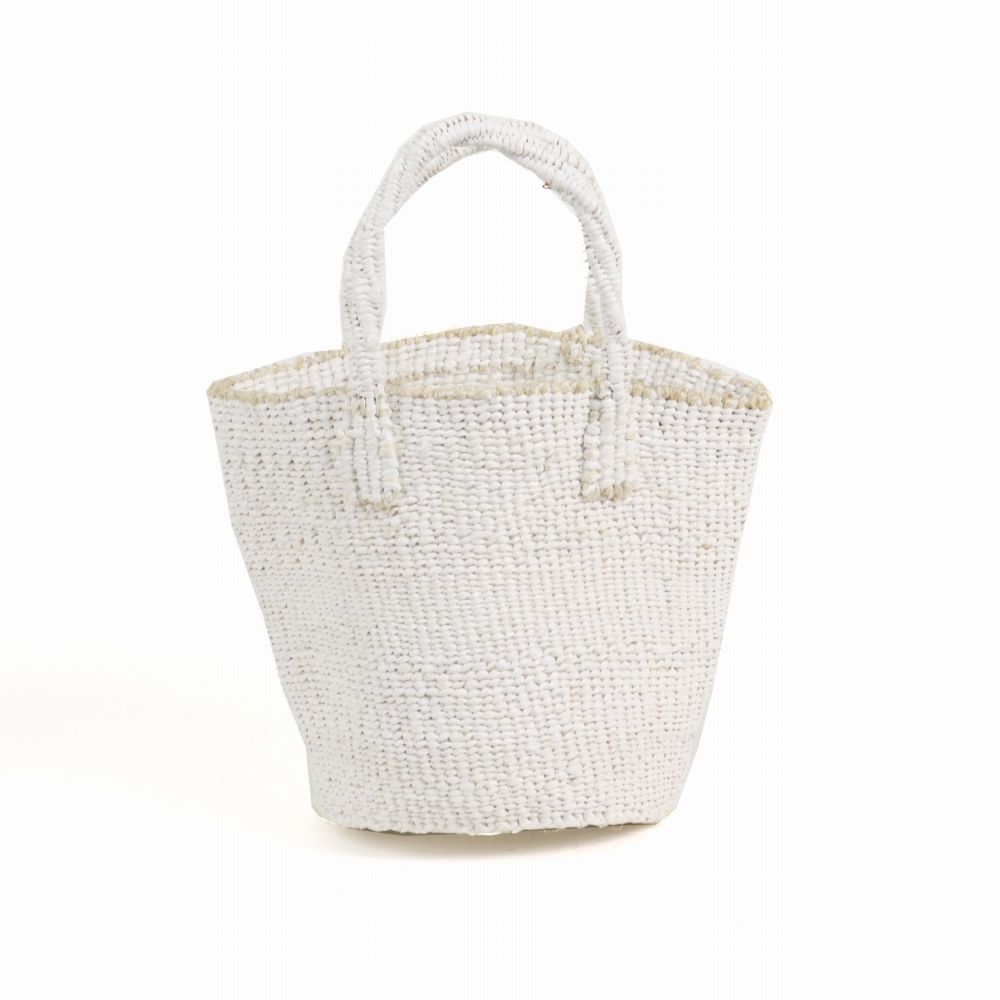 プラスチックサイザルバッグ共手 ミニ 無地 白