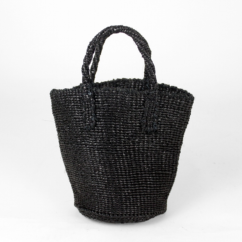 プラスチックサイザルバッグ共手 ミニ 無地 黒