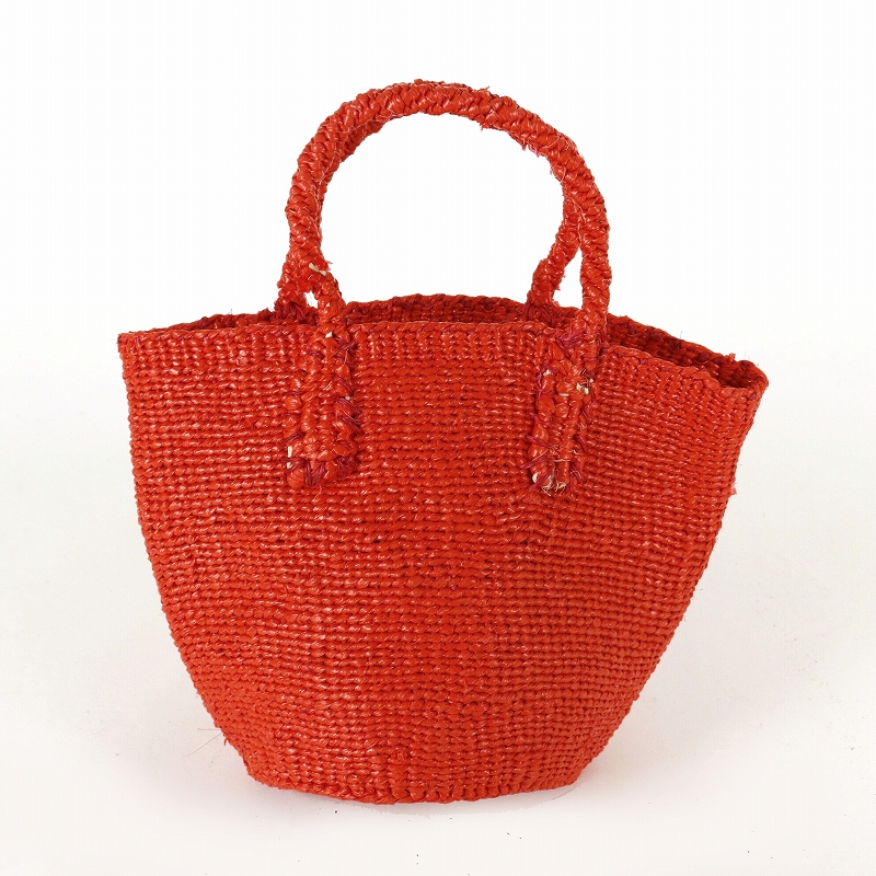 プラスチックサイザルバッグ共手 ミニ 無地 レッド