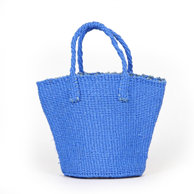 プラスチックサイザルバッグ共手 ミニ 無地 サックス