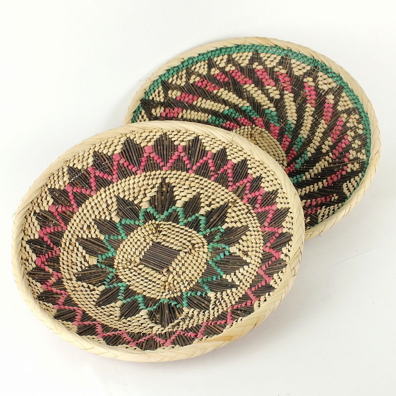 ザンビア ムニュムブエ平かご 中 アソート カラー