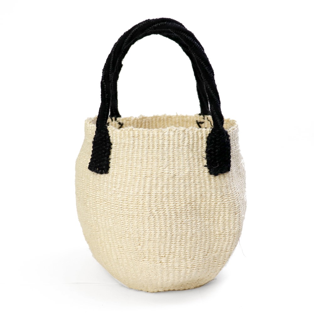 ボールシェイプサイザルバッグ丸底 アクリルサイザルハンドル 生成