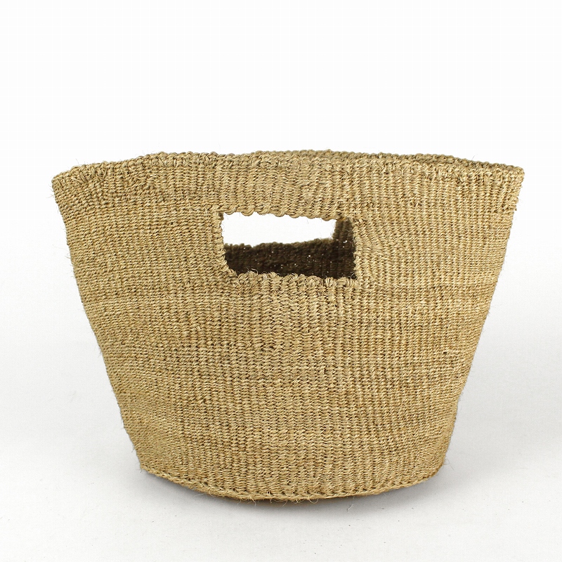 サイザルバッグ10インチ ホールハンドル カーキ