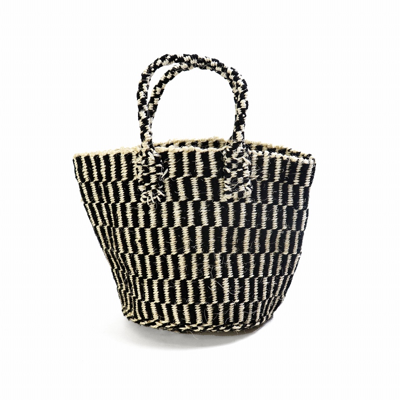 アクリルxサイザルバッグ共手 ミニ スタンディング ブラック